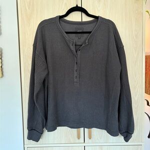 Aerie Oversized Waffle Knit Henley